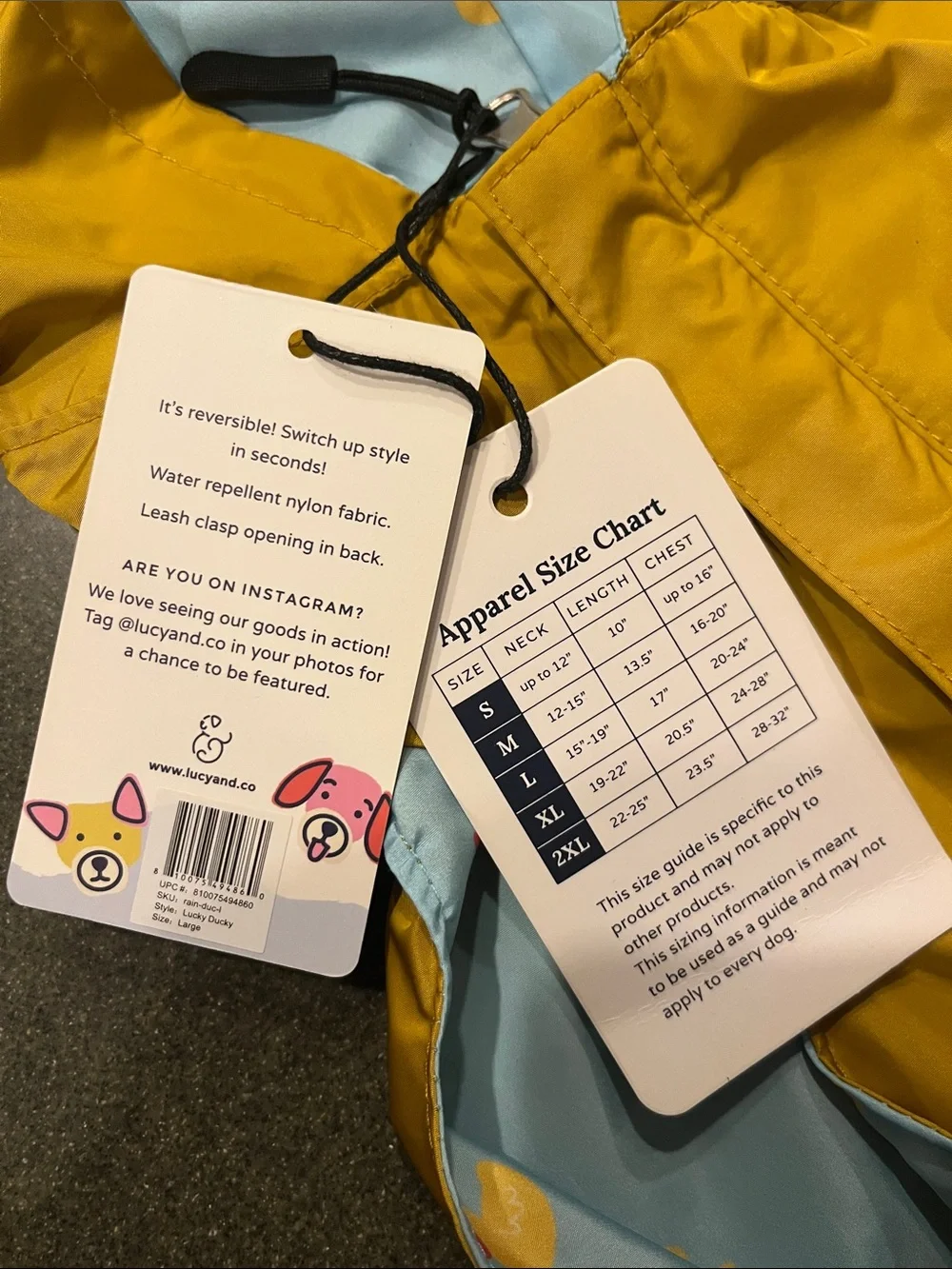 Reversible Dog Raincoat